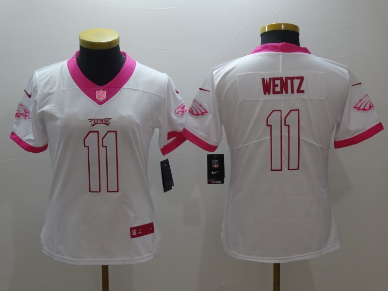 Women White Pink Limited Rush jerseys-124